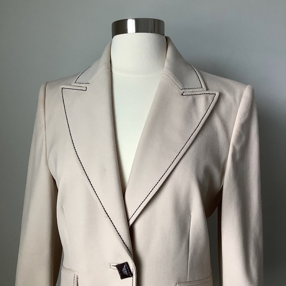 Les Copains Cream One‎ Button Blazer Jacket NWOT - Picture 13 of 16